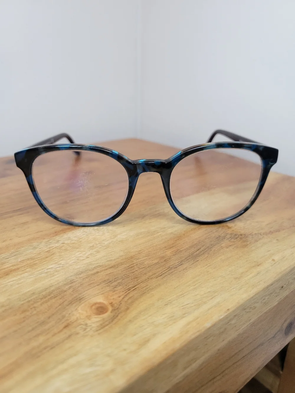 Tom Ford TF5523 Blue/Terrazzo 054 50-20 Temple 145‎ Round Lens Plastic Frame